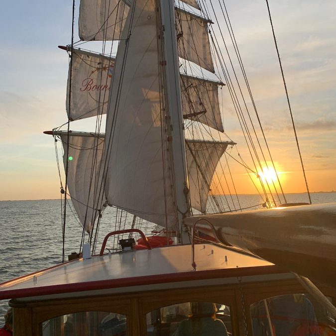 Markerwadden Sunset Natuurmonumenten Zeilschip Bounty