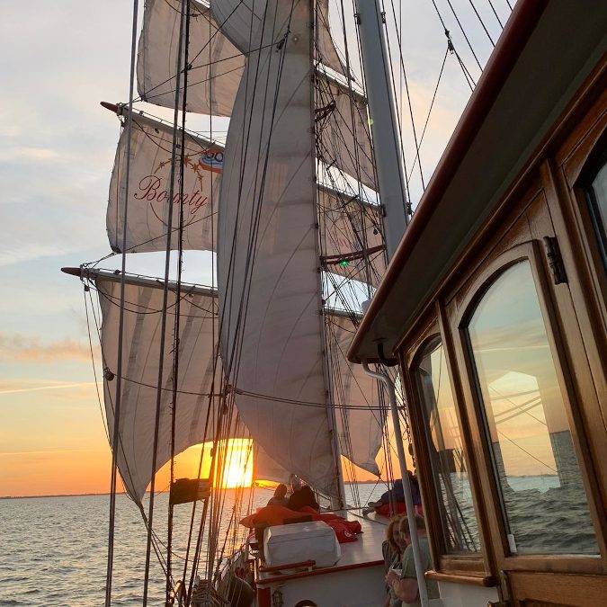 Markerwadden Sunset Natuurmonumenten Zeilschip Bounty