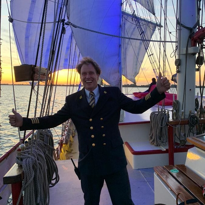 Markerwadden Sunset Natuurmonumenten Zeilschip Bounty