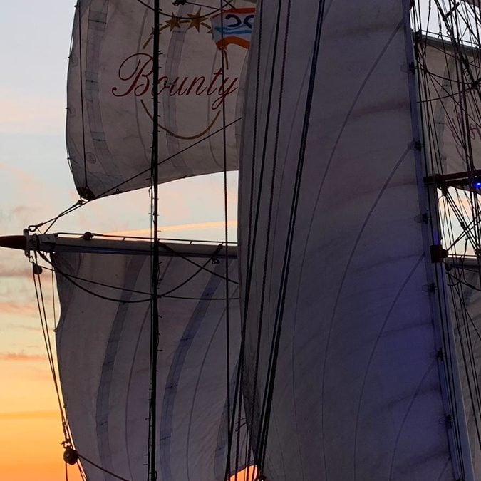 Markerwadden Sunset Natuurmonumenten Zeilschip Bounty