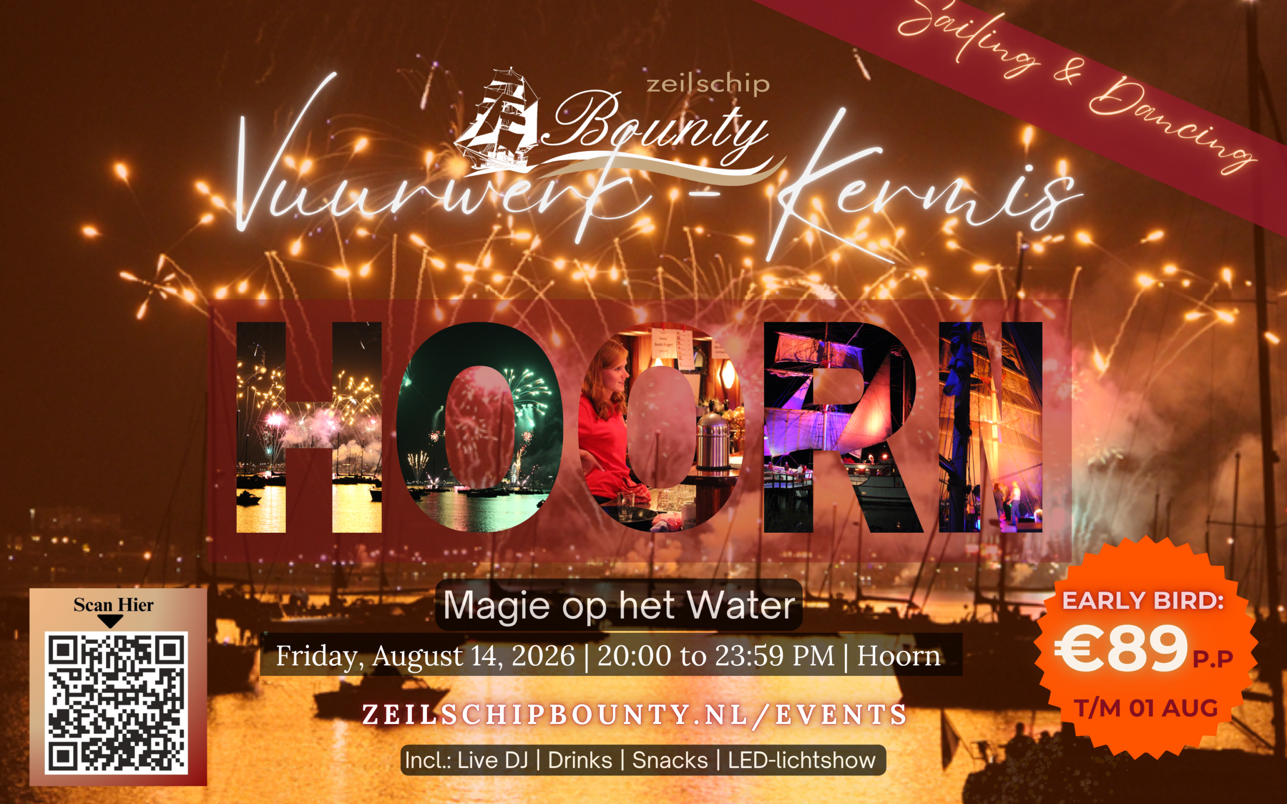 Vuurwerk Kermis in Hoorn Vuurwerk Kermis Hoorn Zeilschip Bounty